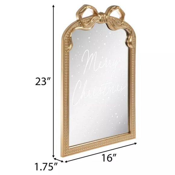 NWT Viral Merry Christmas Bow Frame Mirror - Picture 3 of 4